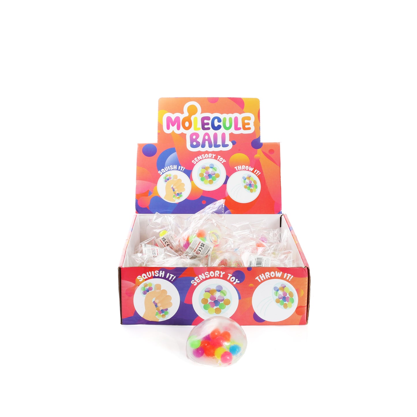 SQUISH BALL WITH COLOURED BEADS