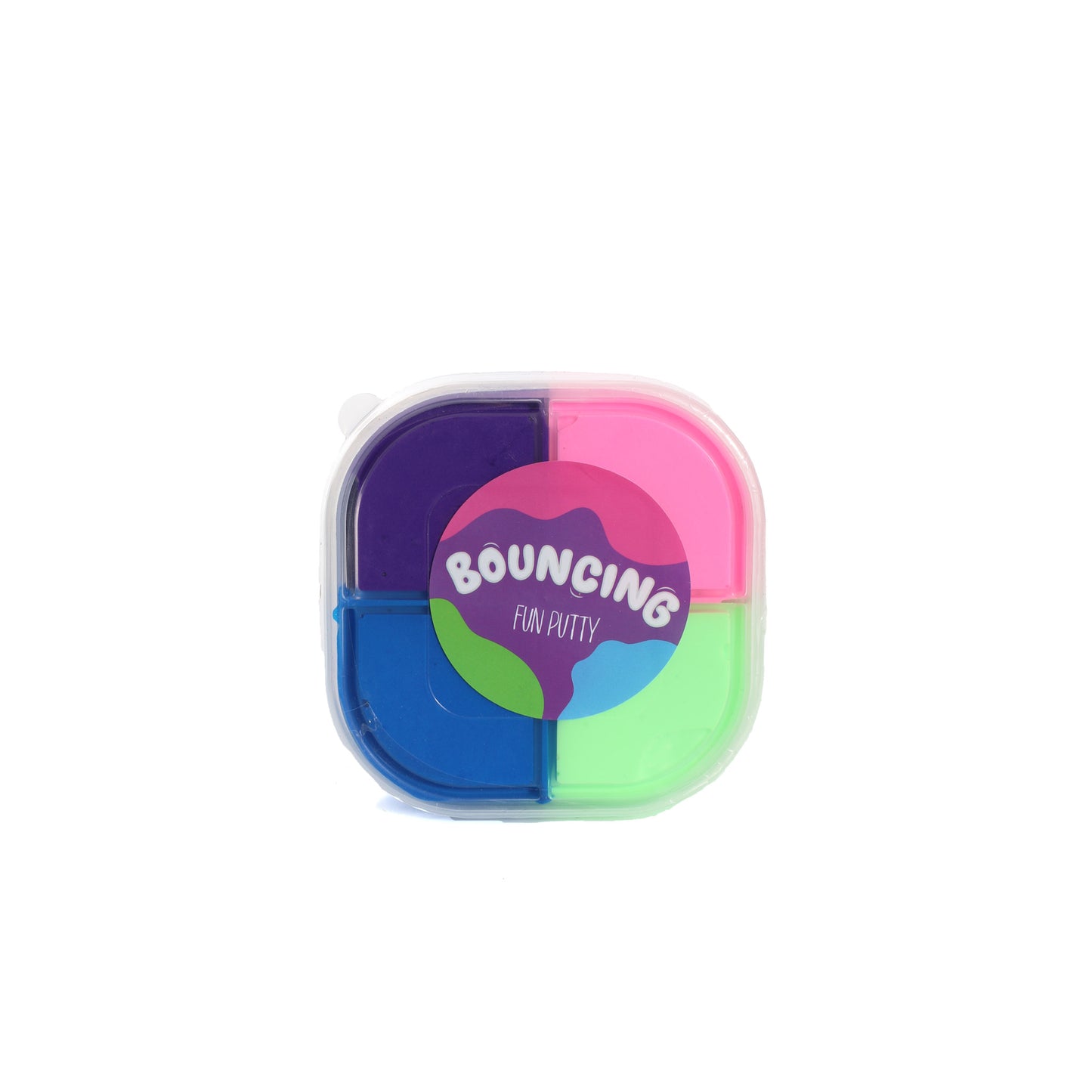 8.5x3.3cm APPROX 60g WEIGHT TUB OF 4 TONE COLOUR BOUNCING PUTTY